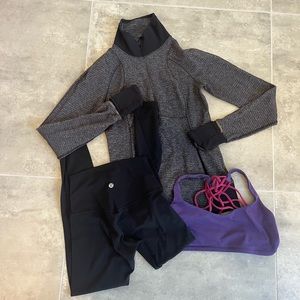 LuLu lemon set. Size : bra 8, tights 2, sweater 4